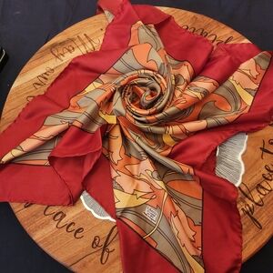 Liberty of London Red and Orange Silk Scarf
